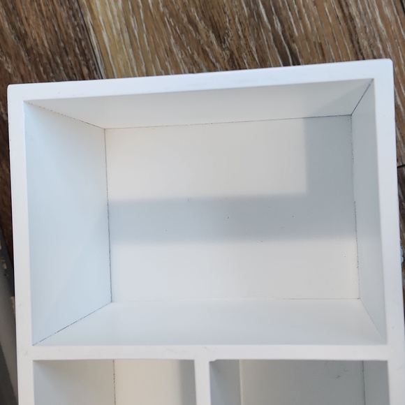 NWT Wooden White Makeup Organizer 2 Drawers 4 Compartments - Picture 7 of 15